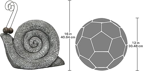Miniatura 7 de Design Toscano Estatuas de gasterópodos de jardín a paso de caracol caracol mediano