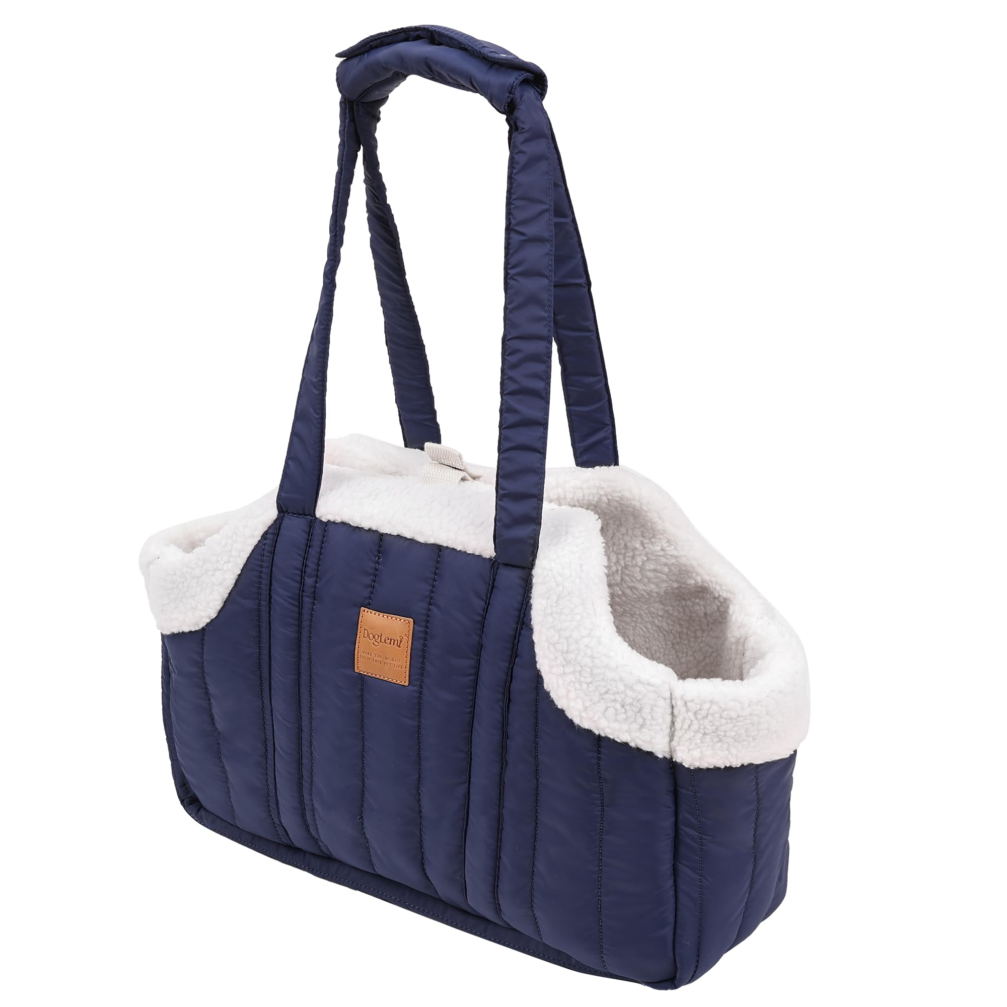 Duuclume Portable Large Capacity Cat Bag, Fleece Pet Dog Tote Carrier Purses,Waterproof Warm Travel Hands-Free Shoulder Handbag Fixed Hook for Small Dog Cat Outdoor (Blue)