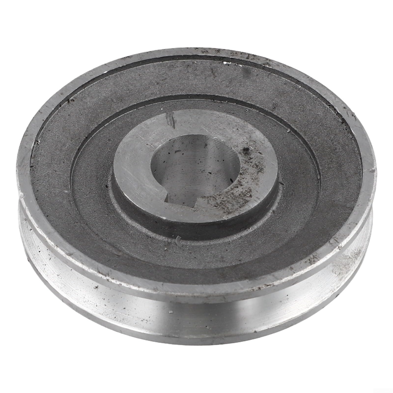 Polea de aluminio de una sola ranura 100 mm tipo A para compresores de aire 19 mm/24 mm diámetro interior 6 mm/8 mm plateado
