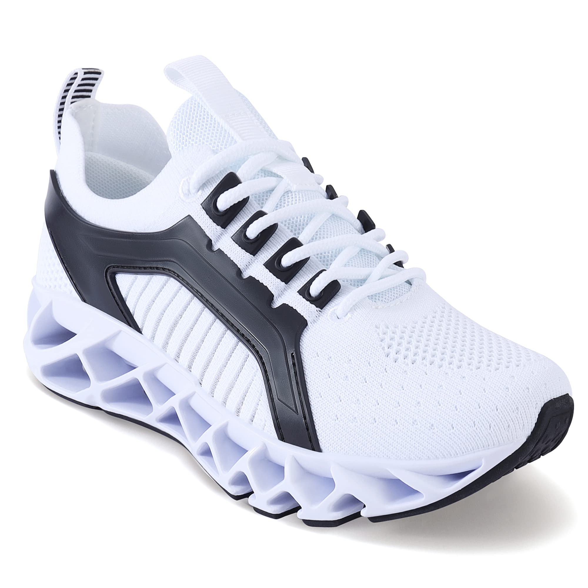 Women's Walking Shoes Lightweight Breathable Tennis Running Blade Fashion Sneakers for Athletic Sports Training Jogging Travel White Size 10.5