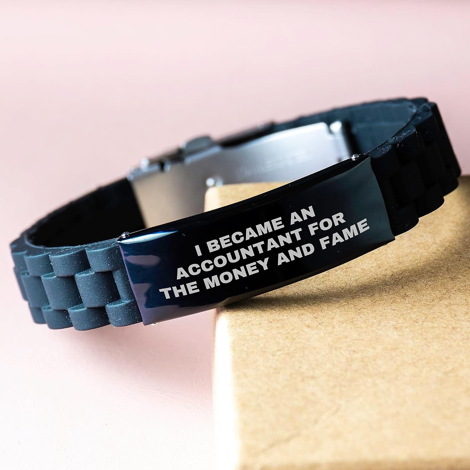 Funny Accountant Gifts for Him or Her, I Became An Accountant For The Money And Fame Quote Glide lock Clasp Birthday Unique Gift from Men to Women Coworkers Family