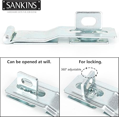 Miniatura 4 de Cerrojos de seguridad de grapas giratorias de 4-12 pulgadas, cierres de cerrojo de puerta de puerta, cierre de cierre de seguridad con perilla