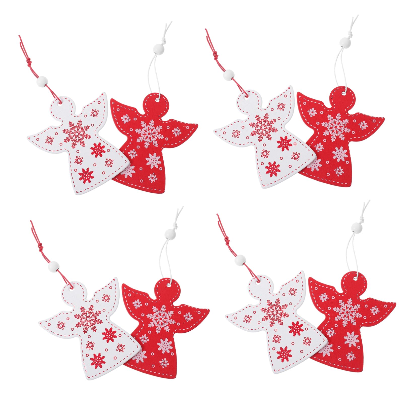 4 Juegos Colgante De Madera De Ángel Colgante De Decoración De Árbol De Navidad Adornos De Ángel Colgante De Navidad Adorno De Fiesta De Navidad Mini Bola Navideña 20 Piezas * 4
