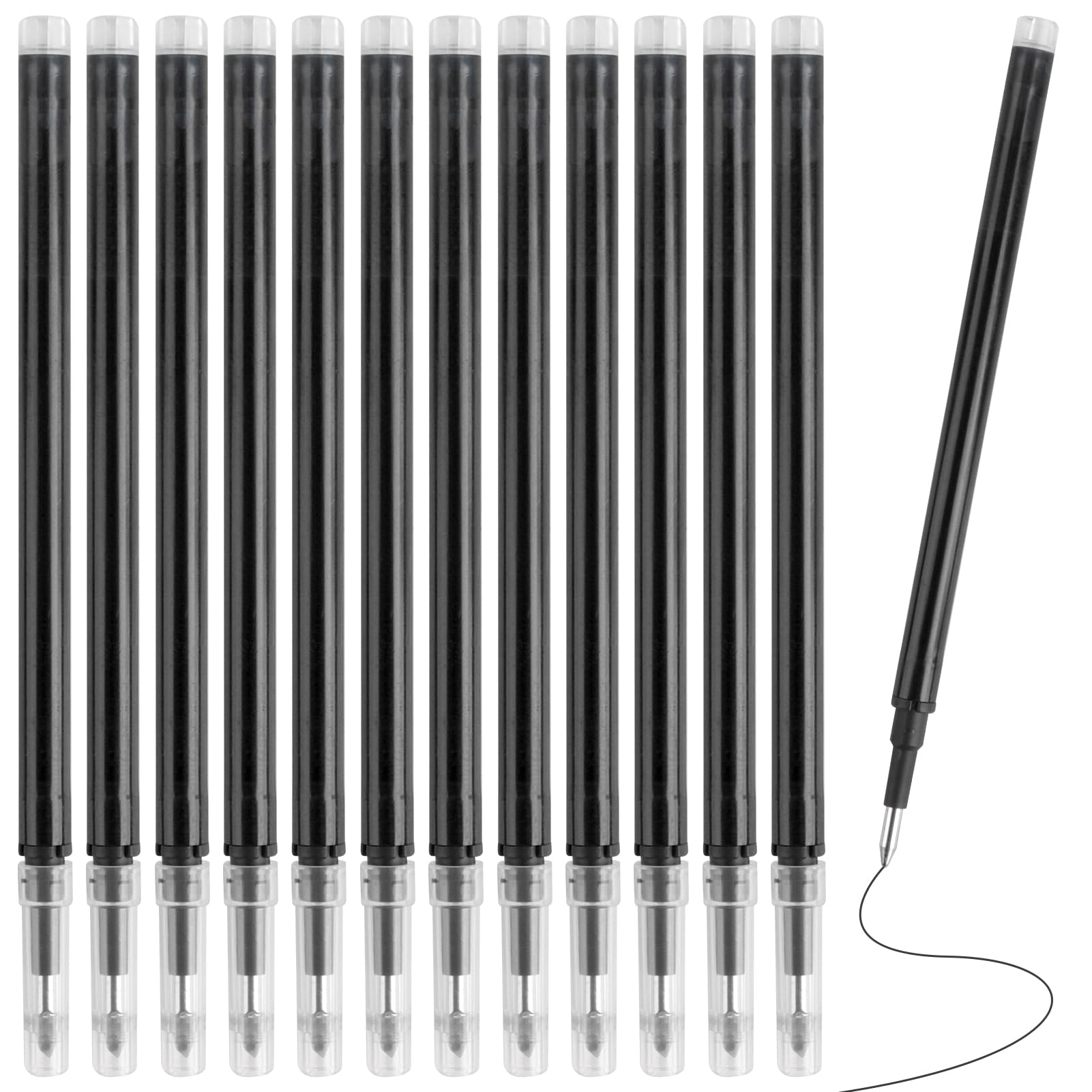 12 Pack Erasable Pen Refills Compatible with Pilot Frixion Pens, Blue Ink, 0.5mm Stainless Steel Tip for Smooth, Smudge-Proof Writing – Durable, Gel Ink Refills for Note-Taking & Editing