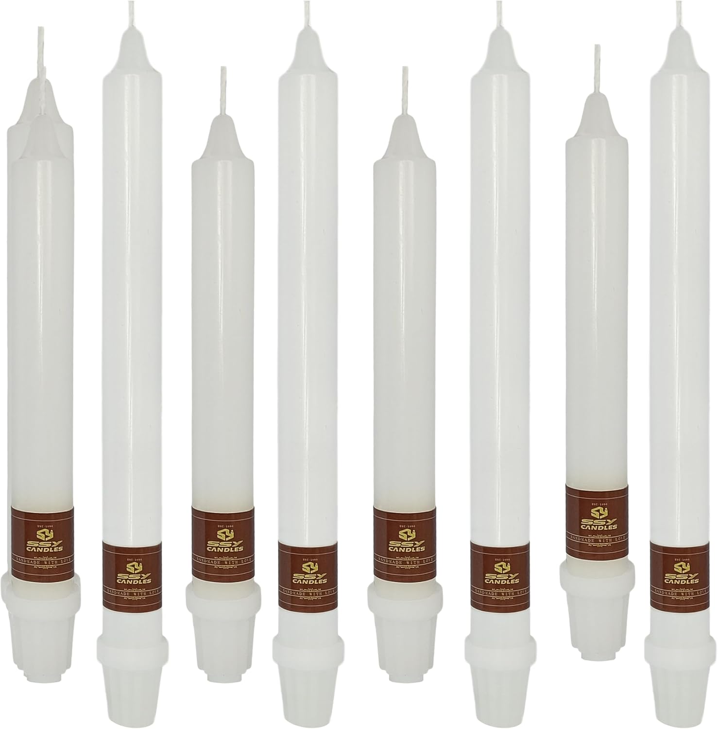 Candle White Candles Wedding Candles Unscented Tapered Candle 8 PCS Smokeless Candlesticks Long-Burn Candle for Home Dinner Wedding Party Decoration