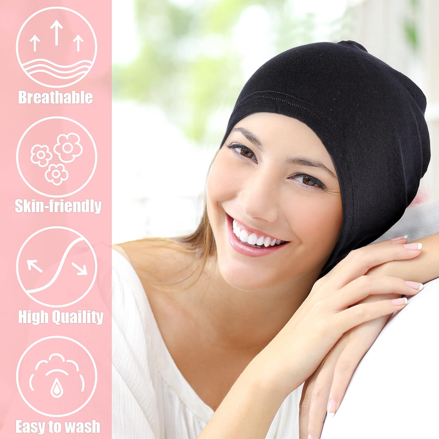 Zhanmai 4 Pcs Women's Sleep Cap Hair Protector Chemo Headwear Night Beanie Caps - Image 4