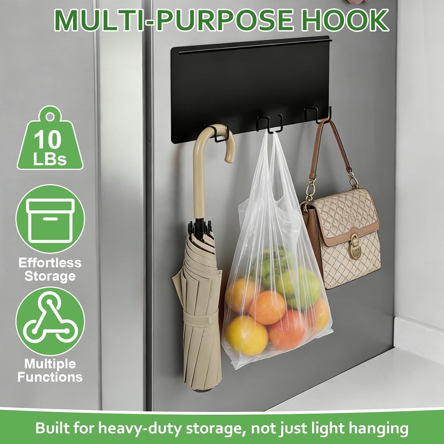 Magnetic Cup Holder for Fridge for Stanley 20oz/30oz/40oz Tumbler with Handle, Cup Magnetic Fridge Holder with Lid Organizer, Fridge Storage Solution with Space-Saving Mount (Black, 6 Cup)