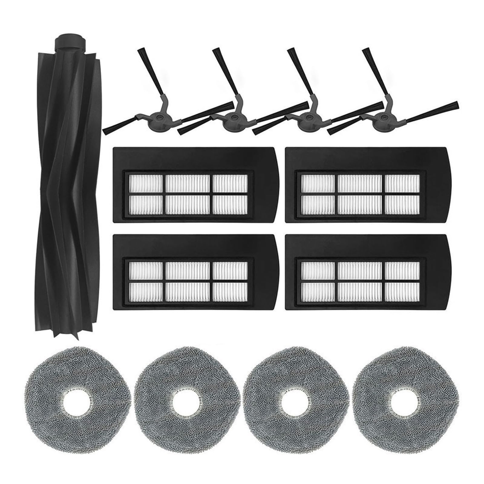 Main Side Brush Hepa Filter Mop Rag,Compatible With Eufy X9/X9Pro Robot Vacuum Cleaner Accessories(A)