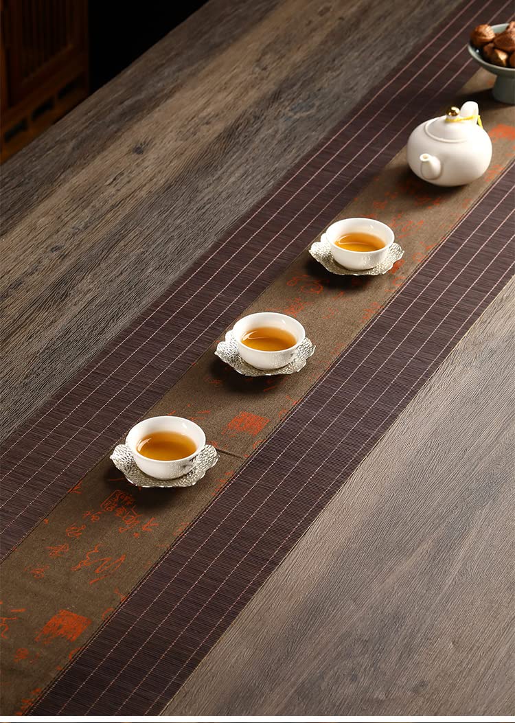 Chemin de table en bambou 30x90cm tapis naturel tissé main
