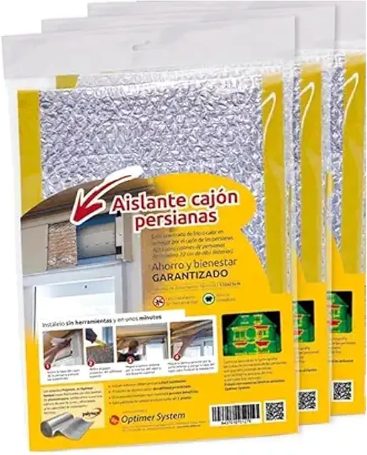 Isolante per Cassonetti Tapparelle con Autoadesivo - 1,20m x 0,25m (3 pezzi)
