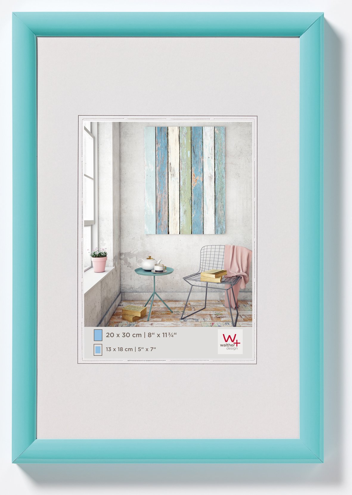 walther design KP050U Trendstyle Kunststoffrahmen, 40x50 cm, türkis