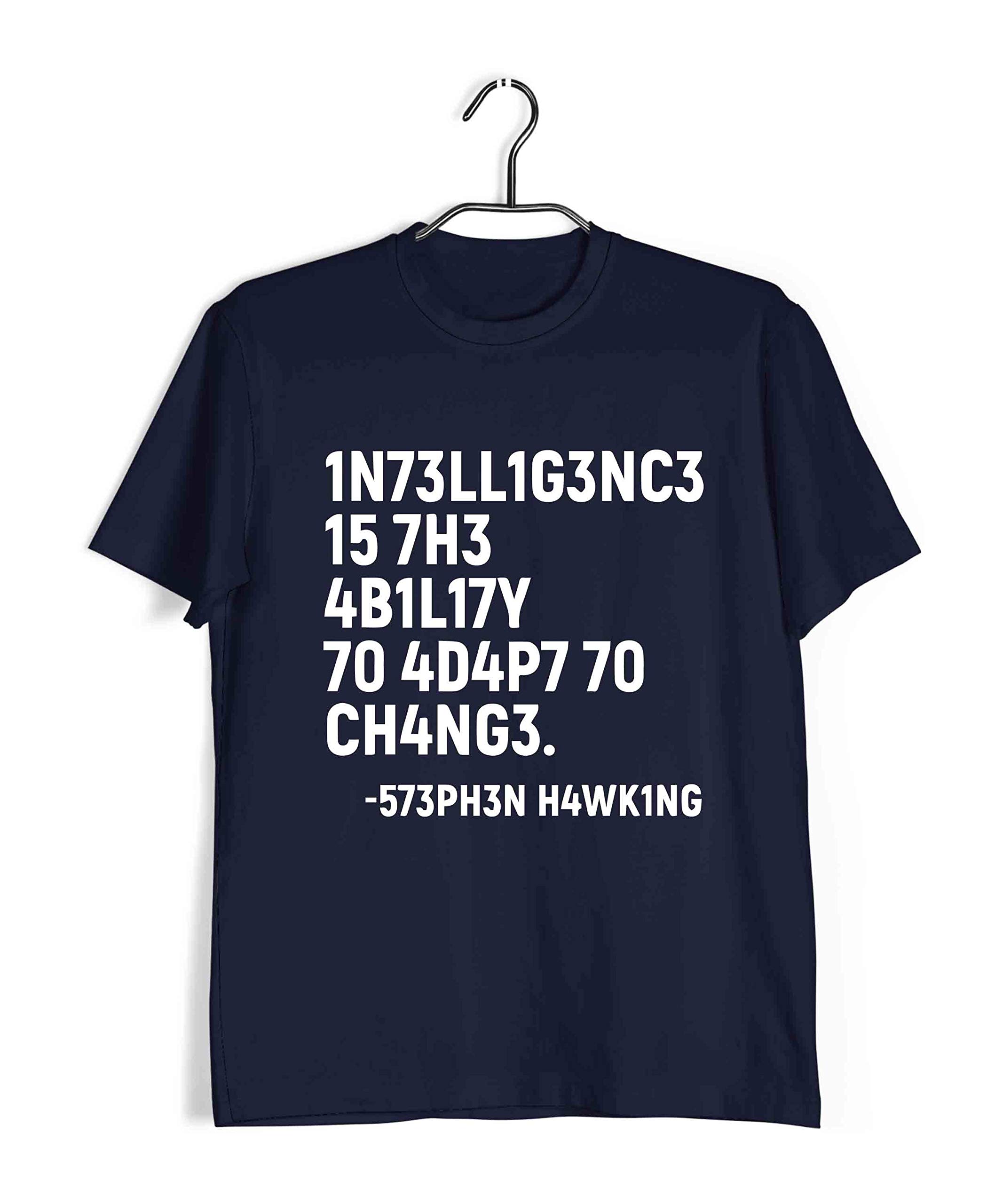 Aaramkhor Physics T-Shirt for Men | Intelligence is The Ability to Adapt to Change | Geeky Nerd | Regular Fit for Men Sizes S to 4XL|