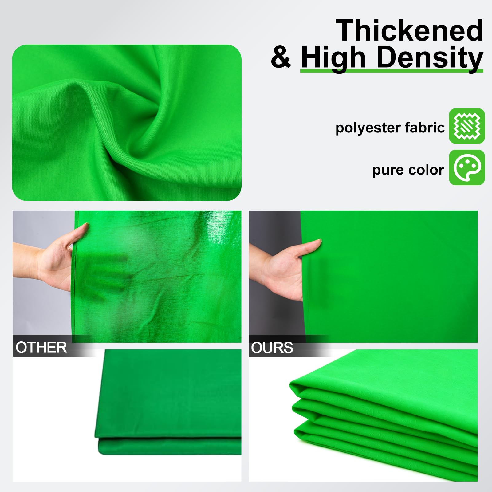 Kit de telón de fondo de pantalla verde, 1,5 x 2 m, fondo de pantalla verde con soporte portátil en forma de T para estudio fotográfico, grabación de video, transmisión, juegos | Juego de soporte de fondo ajustable en forma de T, tecla croma, transmisión,
