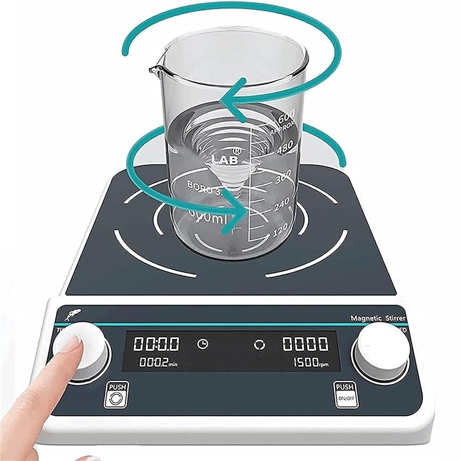 Agitador Magnético De Gran Capacidad De 5L A 50L Con Pantalla Digital Y Velocidad Regulable | Adecuado Para Aplicaciones De Mezcla En Laboratorio E Industria(10L)