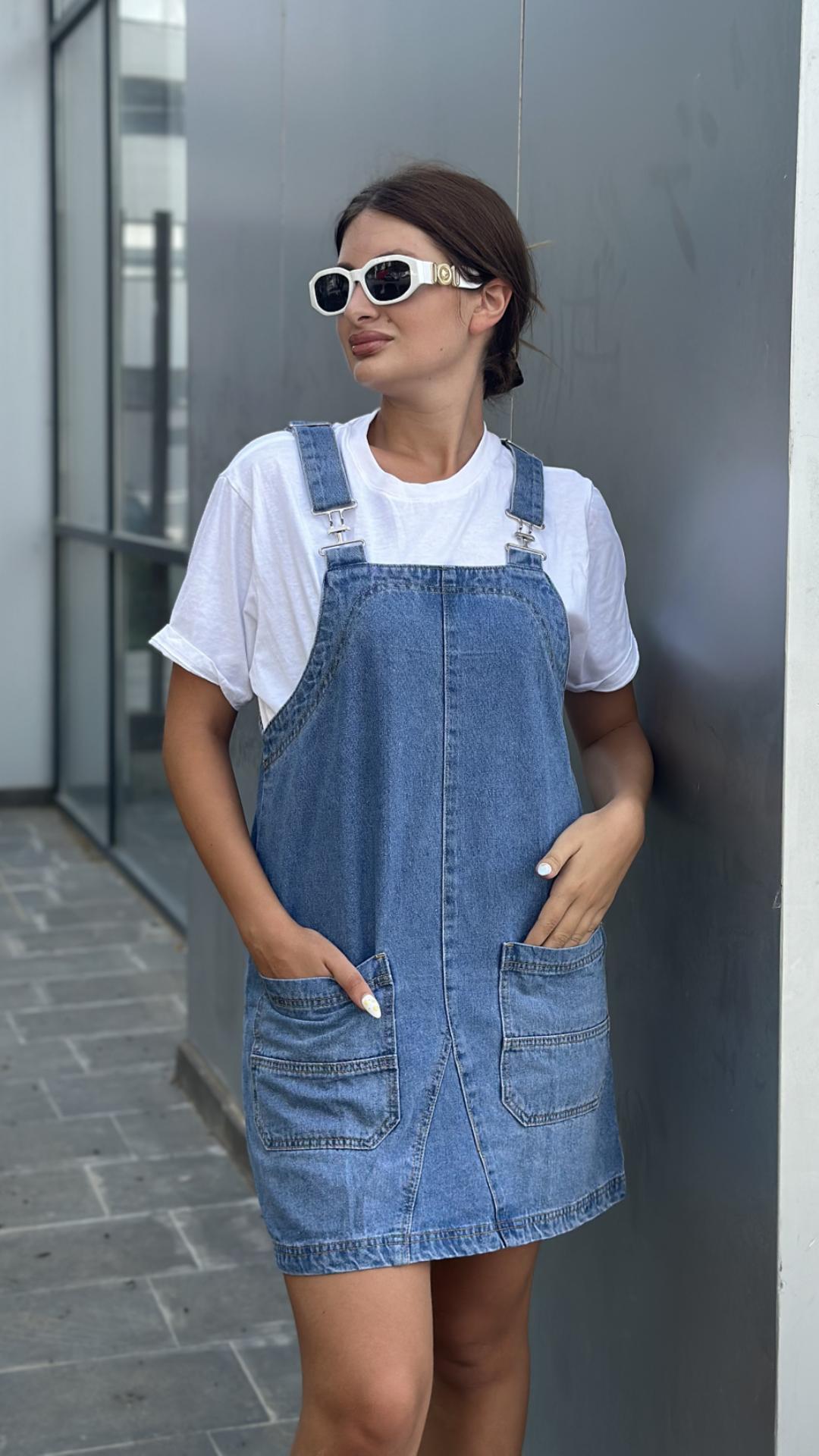 Amazon.com: BerryGo Women's Denim Overall Dress Jean Sleeveless Mini  Pinafore Adjustable Straps Overall Dress Black S : Clothing, Shoes & Jewelry
