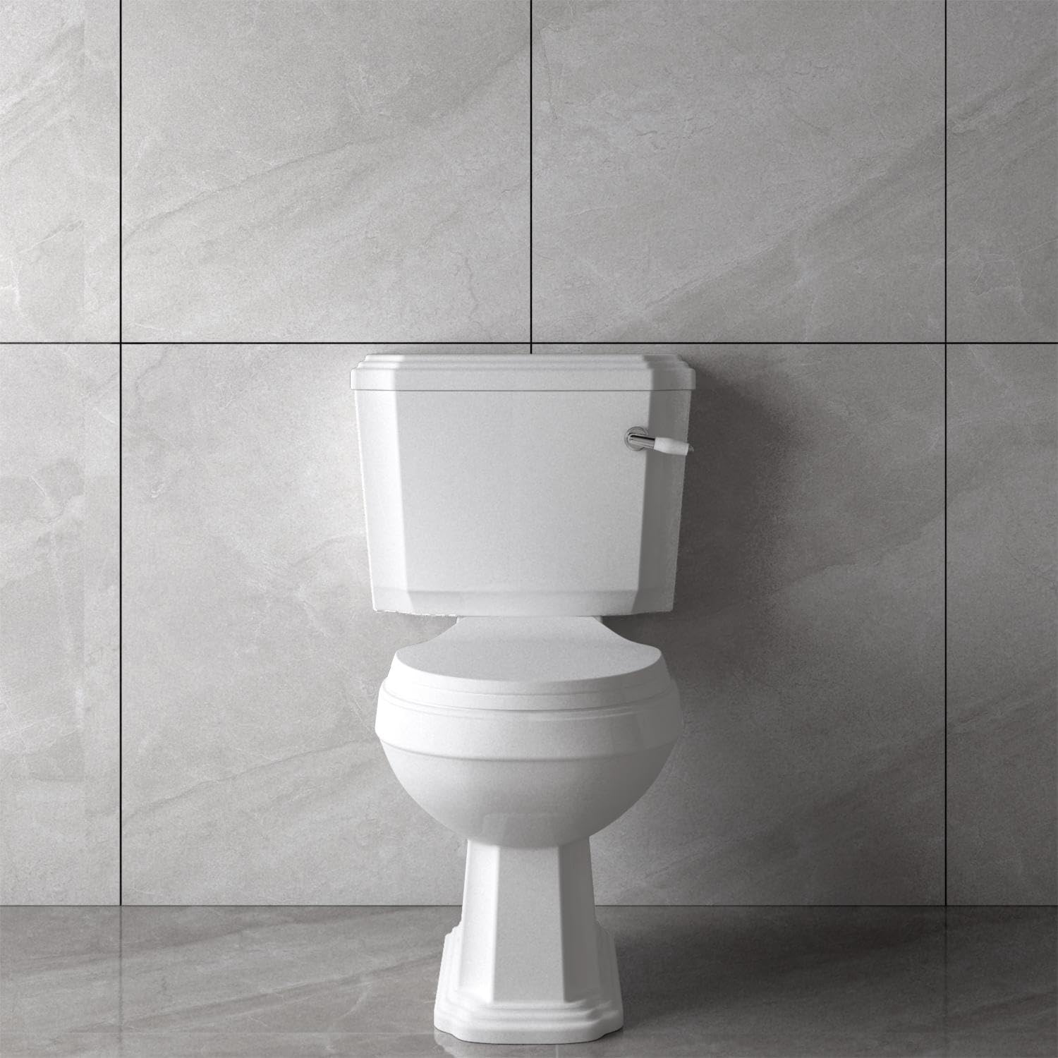 Bathroom White Traditional Close Coupled Toilet Ceramic Soft Close Dual Flush WC