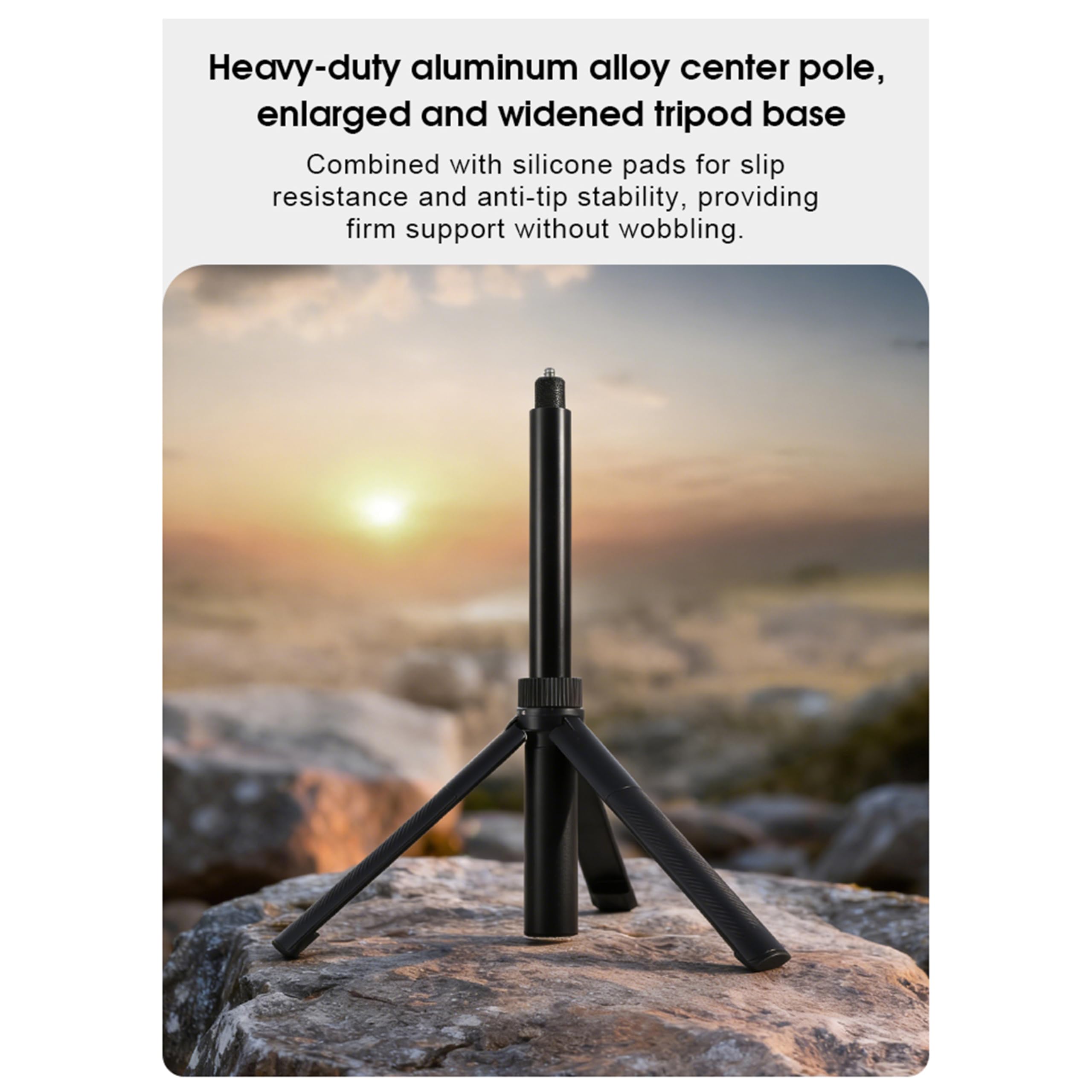 Uchwyt obrotowy statywu Bullet Time z niewidocznym kijem do selfie, do Insta360 X5/X4/X4 Air/X3/X2/X, do OSMO Pocket 3/360, gwint 1/10.2 cm kompaktowy kij do selfie i składany statyw stołowy (typ 1)