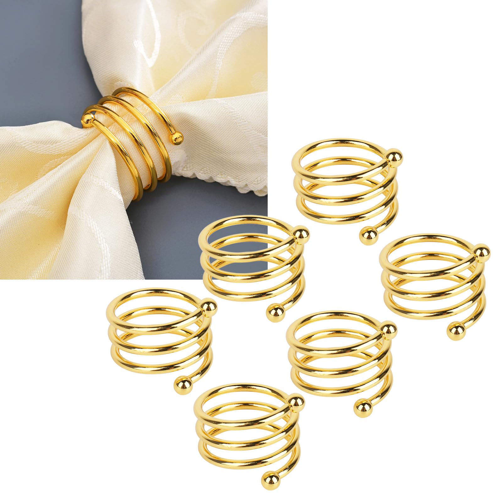 Lot De 8 Ronds De Serviette En Métal Doré - Pour Décoration De Table Mariage, Noël, Anniversaire, élégant Et Réutilisable