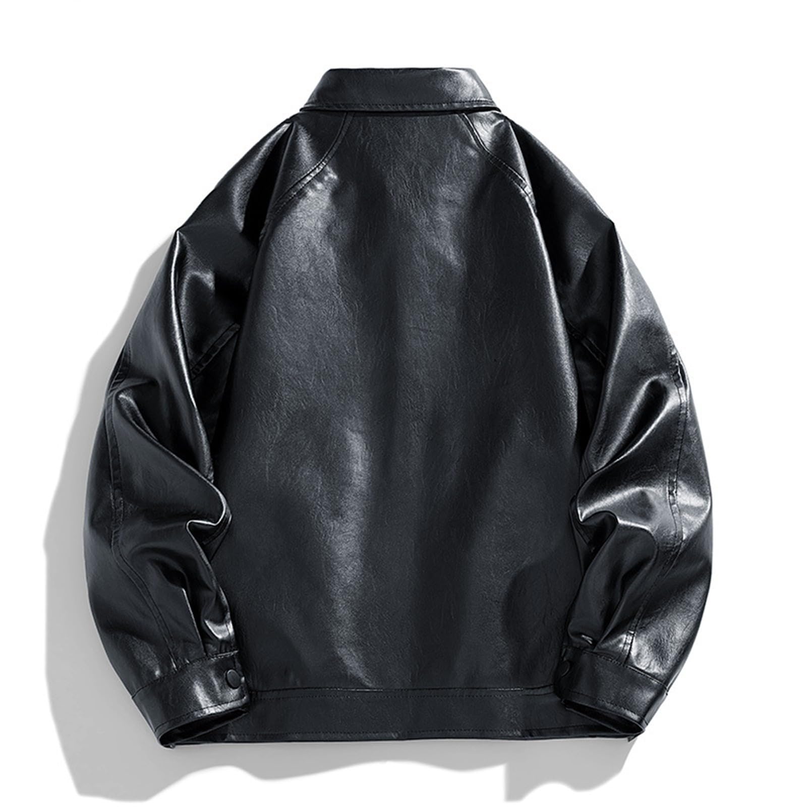 Generisch Damen Jacken Lässige Herrenjacke mit Stehkragen – Slim-Fit-Motorradjacke für Herren