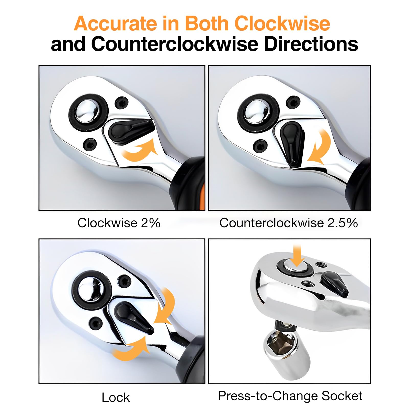 GOYOJO Cle Dynamometrique Numérique De Haute Précision, Couple Polyvalent De 1/4" 3/8" 1/2" Capacité De Couple Maximale De 7.37-73.76 Ft.lb Parfaite Pour L'automobile Et La Moto (1/4-10Nm