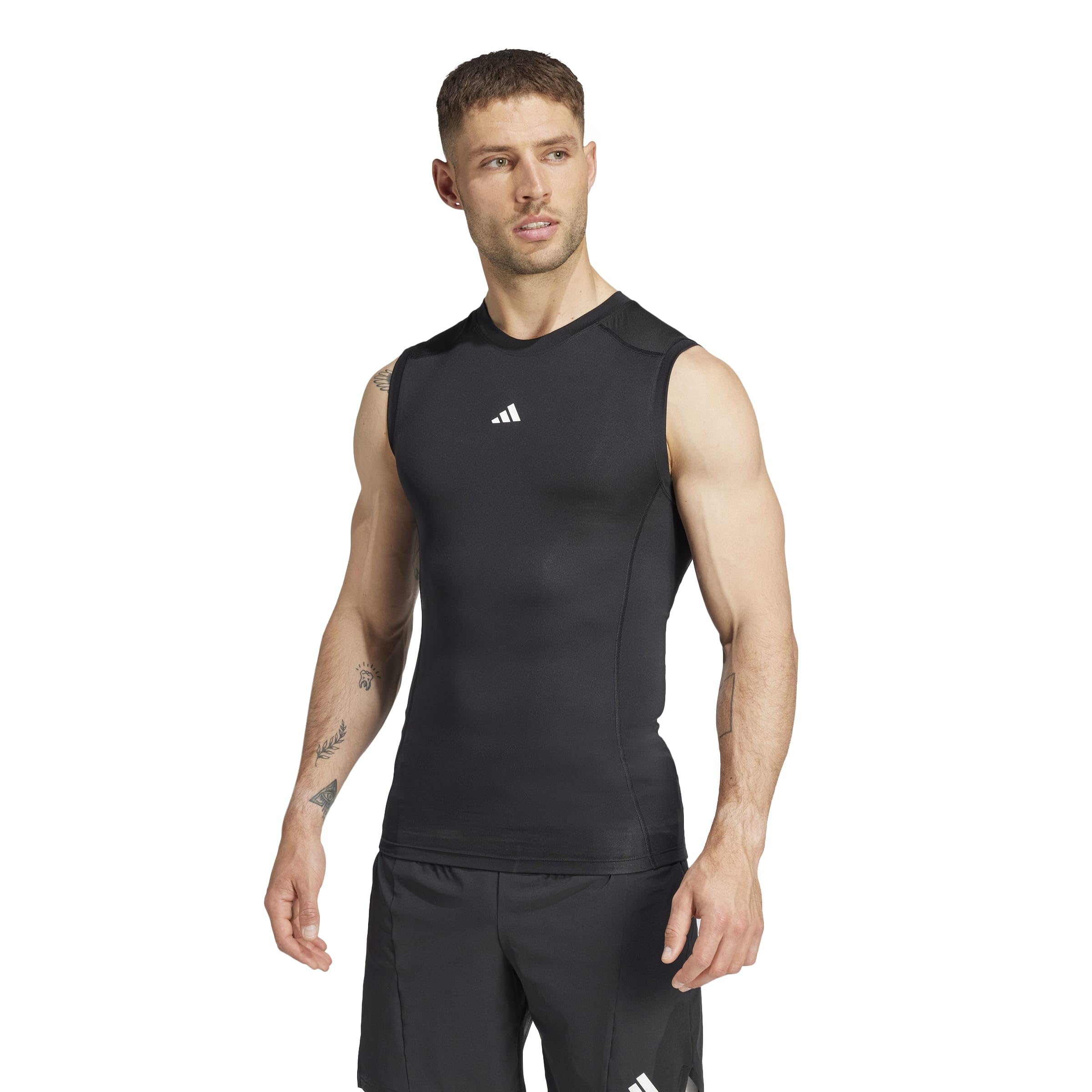 adidas Men's Camiseta sin Mangas de Entrenamiento de compresión Techfit