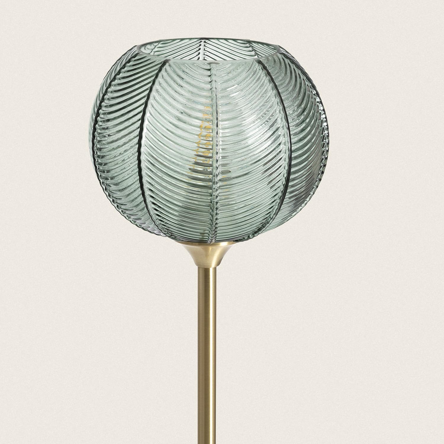 LEDKIA Lámpara de Pie Metal y Cristal Klimt Verde