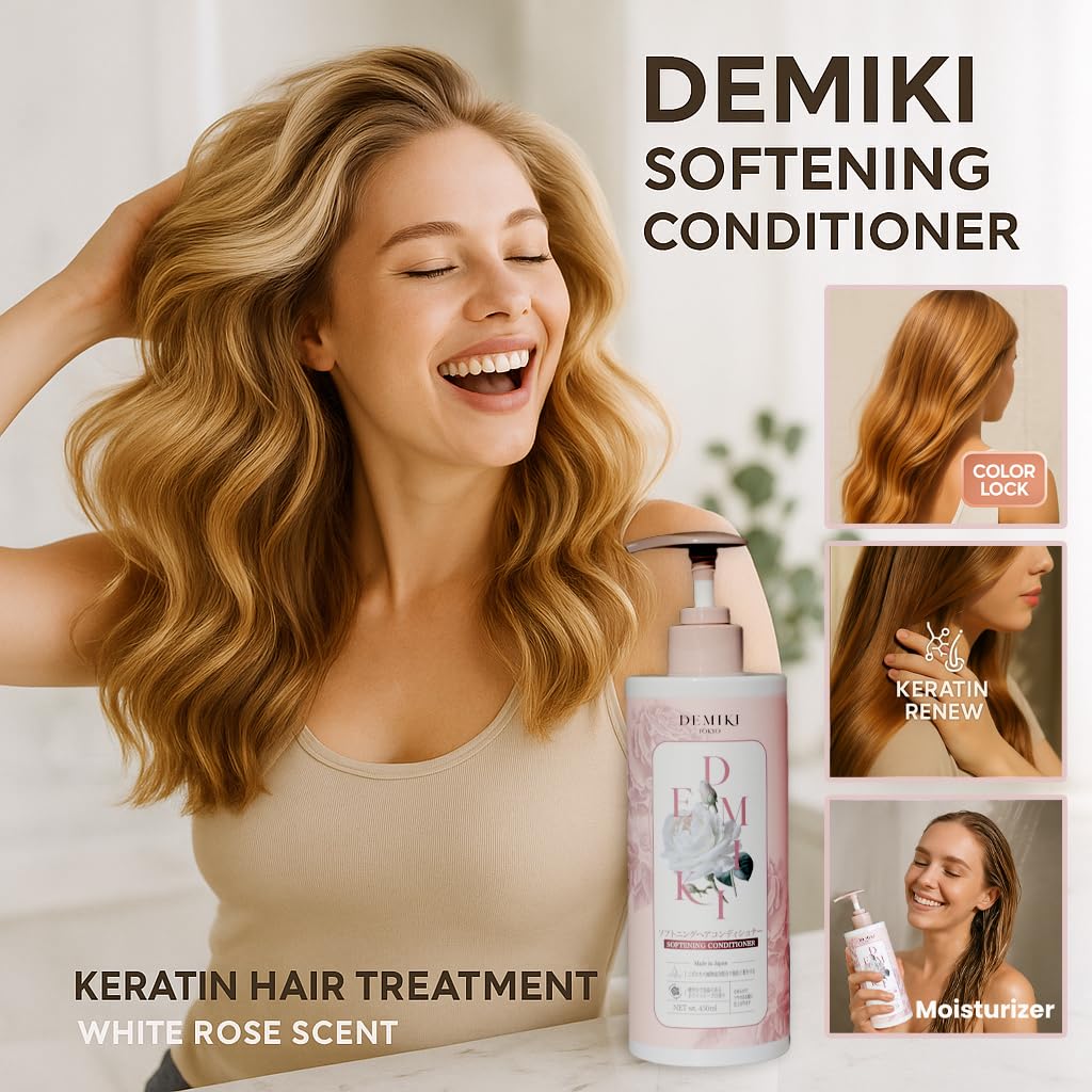 DEMIKI Japanese Conditioner Hair Care, Keratin Hair Treatment Hair Conditioner for Women, Frizz Ease, Color Safe, Deep Conditioner for Dry Damaged Hair, Sulfate-Free Anti-Dandruff 450ml 16oz - Image 6