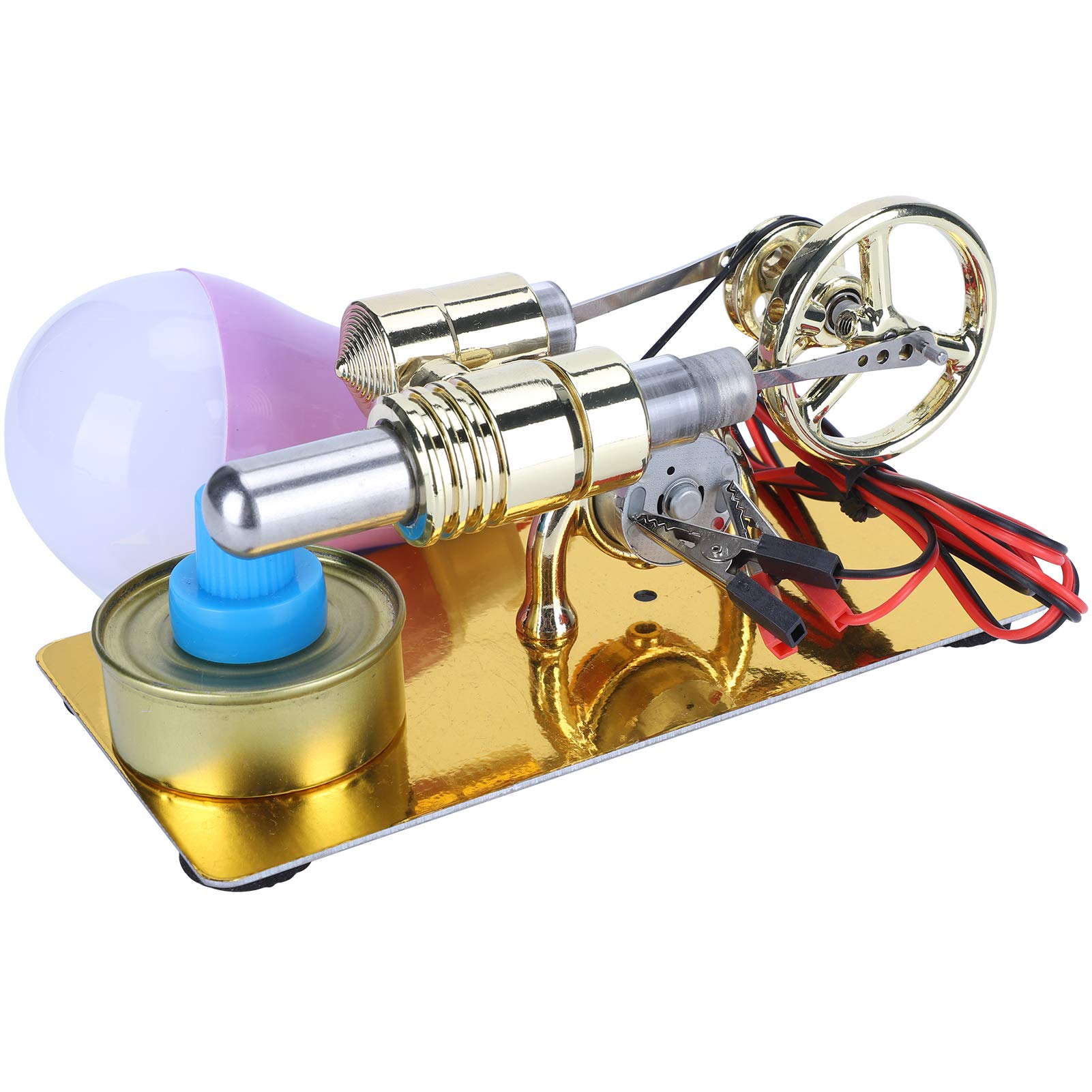 Ornamento del Generatore di Modelli di Motore Stirling Lucidatura Meticolosa Sicuro per Materiale Scolastico per L'educazione Fisica dei Bambini Lega di Zinco 6,3x3,1x3,1 Pollici