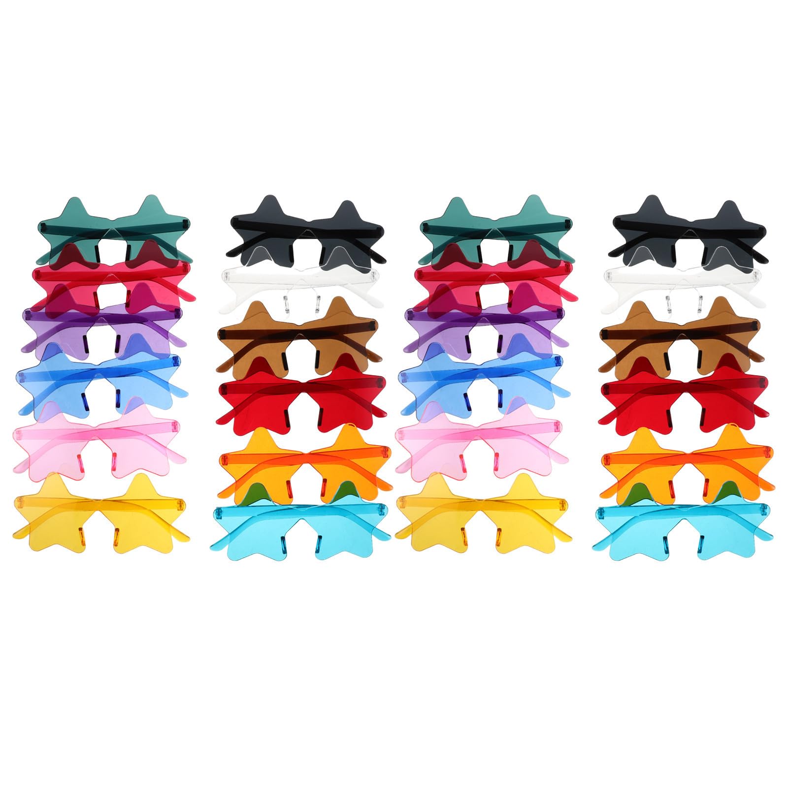 Ciieeo 24 Piezas Gafas de Sol sin Montura Gafas de Sol Forma de Estrella del 4 de Julio PC Protección UV Estructura Ligera para Mujeres y Adultos, Reuniones Festivas y Conciertos