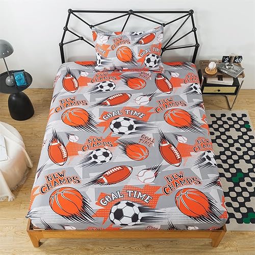 Miniatura 1 de qjmiaofang Juego de sábanas de sirena para niños, tamaño matrimonial, juego de ropa de cama de escamas de pez arcoíris de 3 piezas para niñas y