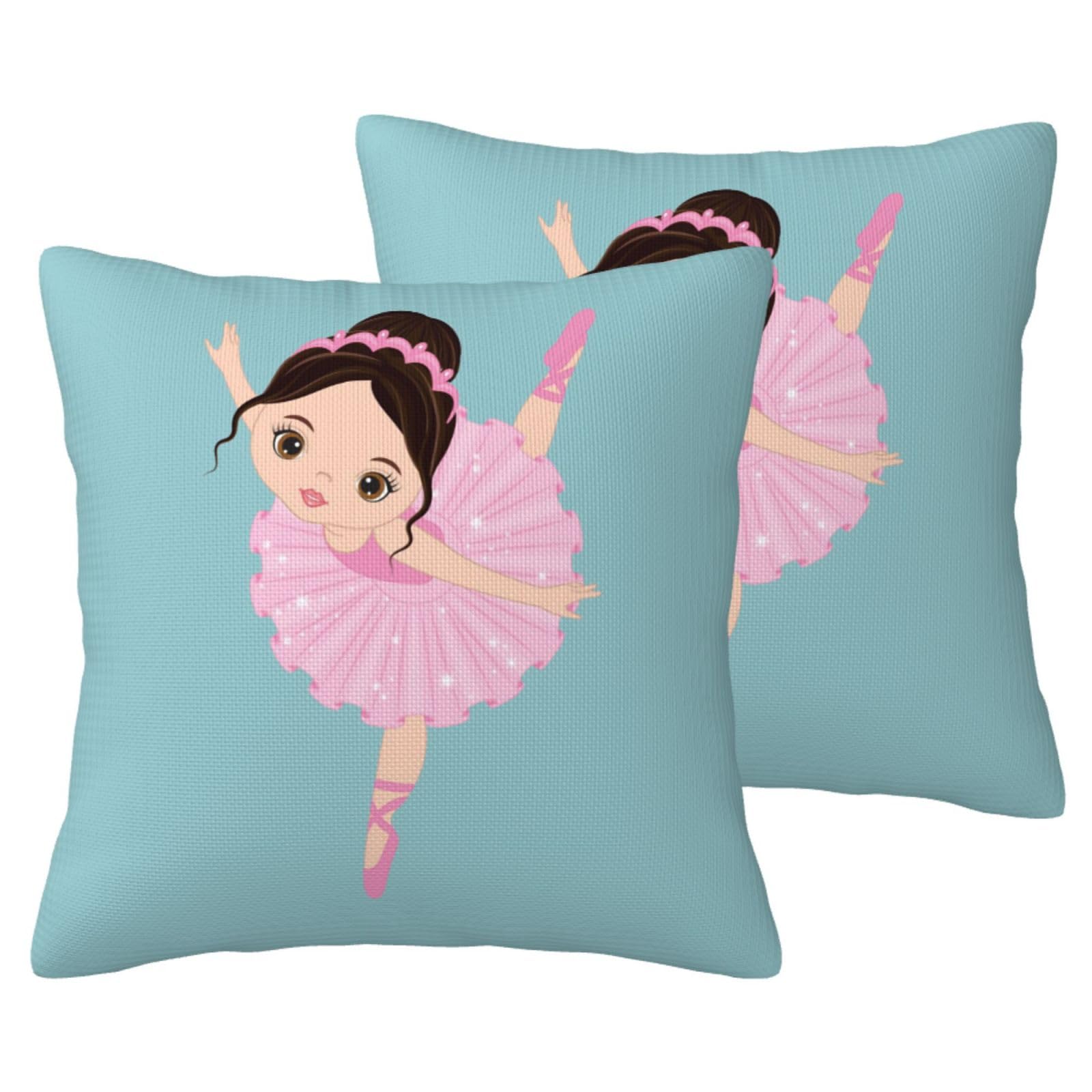 Taie d'oreiller petite danseuse imitation lin pour décorer la chambre d'enfant