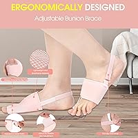 Vista 4 de Corrector de juanetes para mujeres y hombres, 2 piezas, férula de juanete para hallux valgus/alivio del dolor del dedo gordo/enderezador ortopédico