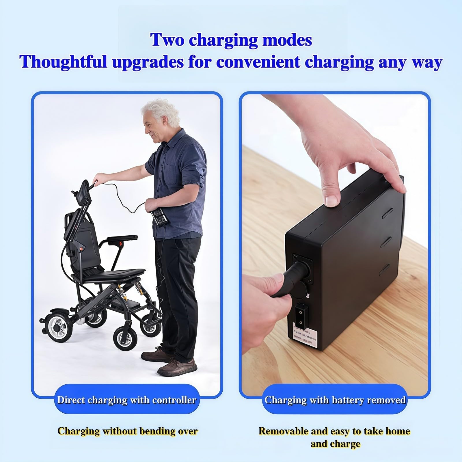 Silla De Ruedas Eléctrica Ligera, con Estructura De Fibra De Carbono Y Aleación De Aluminio, Capacidad De Carga De 100 Kg, Peso De 14,9 Kg, Apta para Viajar En Avión.