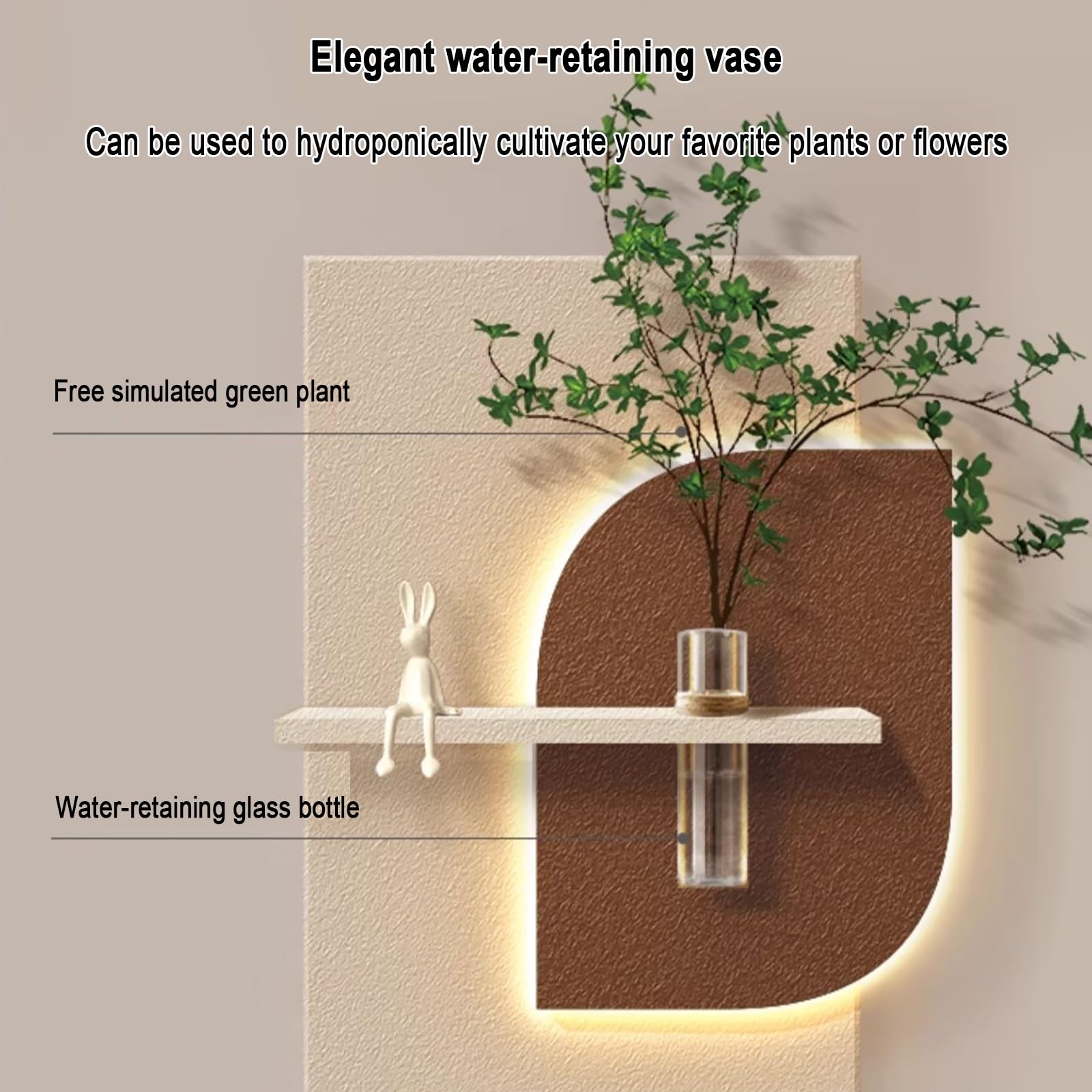 Cuadro decorativo LED en relieve 3D, colgante de pared con plantas y luces LED, decoración de pared de arenisca sin bordes, ideal para sala de estar, entrada o pasillo Incluye fuente de alimentación