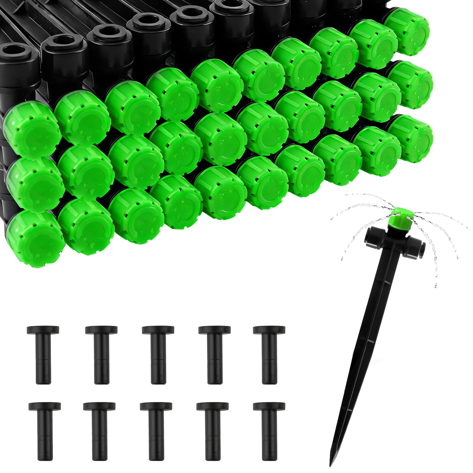 Kalolary 30 Pcs Drip Irrigation Emitters with10Pcs End Plugs
