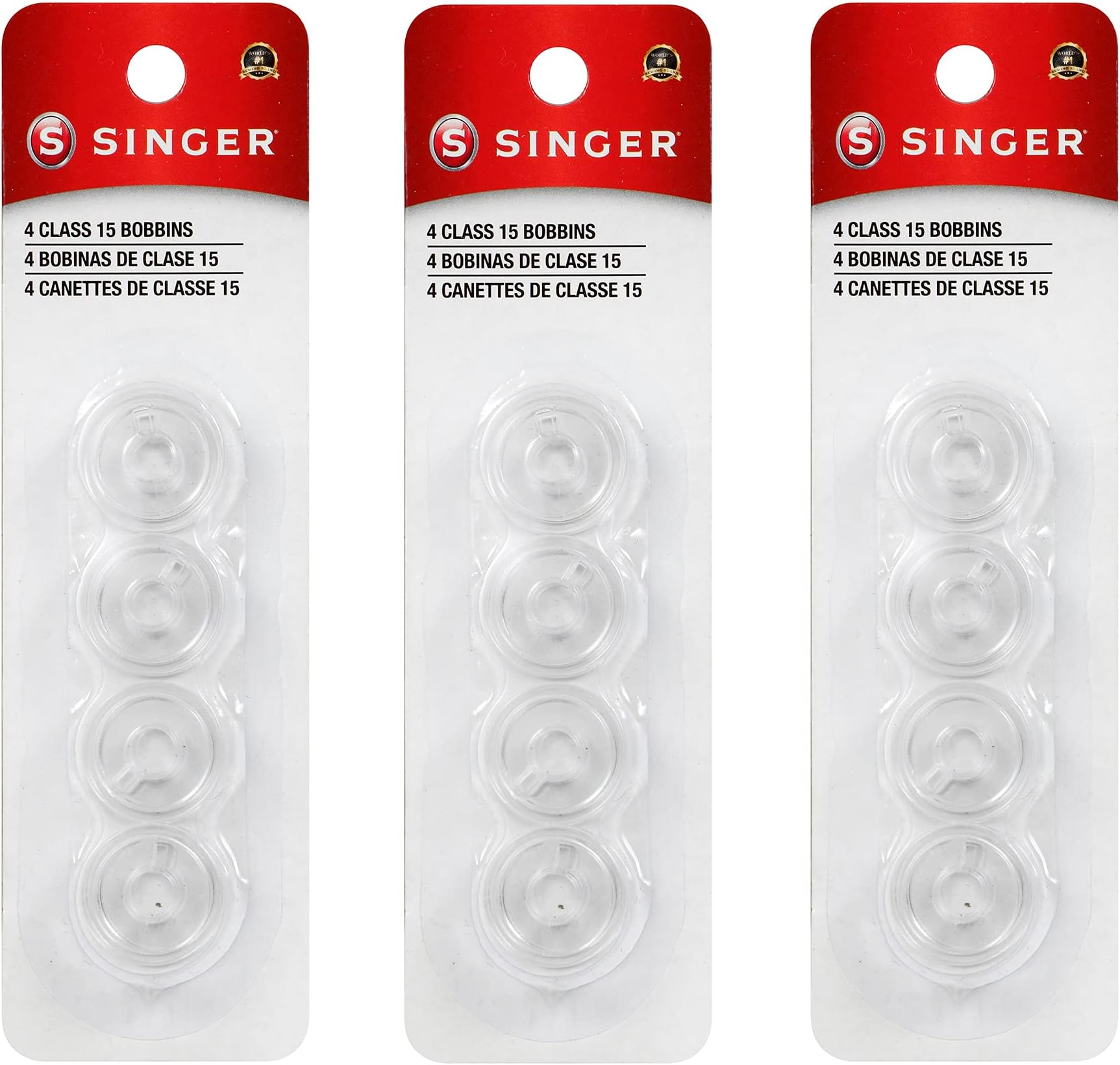 Singer Bobbins Class 15 Transparent Plastic Bobbins – Replacement Bobbins for Sewing Machine, Sewing Machine Bobbins, Sewing Machine Accessories, 12ct