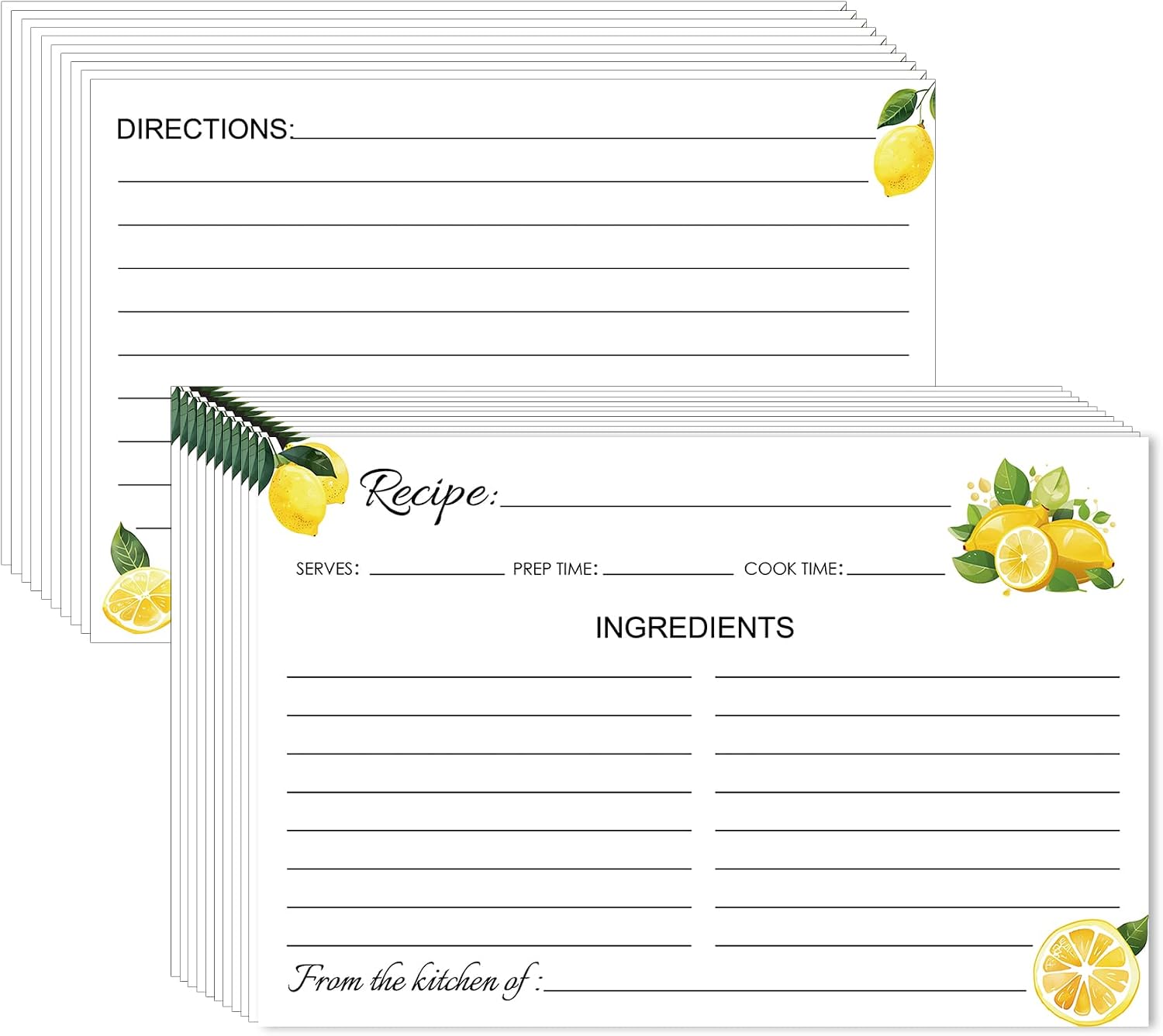 60 Pcs Recipe Cards Double Sided Recipe Cardstock for Wedding Cooking