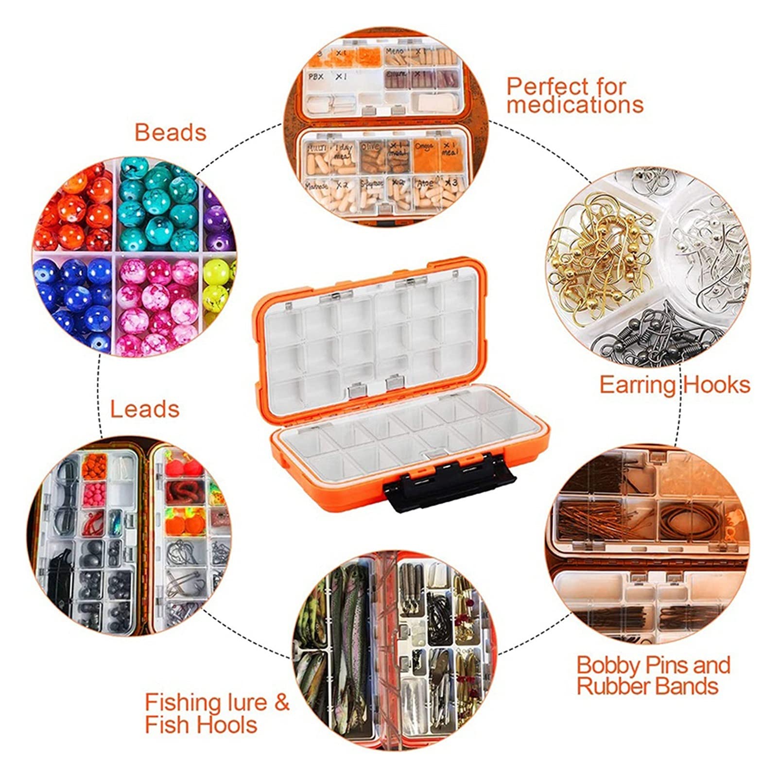 Caja de Almacenamiento Para Anzuelos de Pesca Caja de aparejos de pesca Accesorios de pesca Accesorios for señuelos for la caja de pesca en el mar Equipo de pesca Caja de herramientas de carpetas Cont