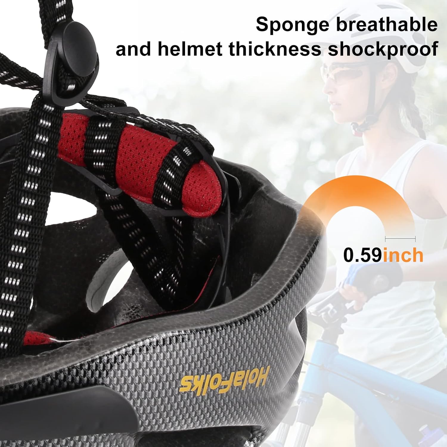 HolaFolks Bike Helmet, Adults Bicycle Helmet Sport Lightweight Cycling Helmet for Road & MTB Mountain Adjustable Size for Men Women - Image 4