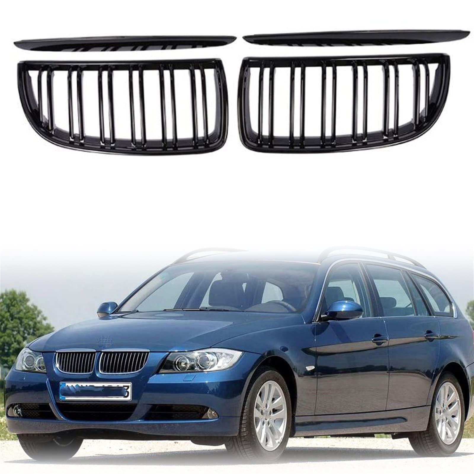 Grille de calandre noire E90 pour réparer un capot avant BMW usé - 6