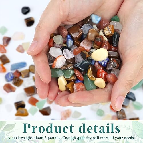Miniatura 4 de Rcybeo Piedras decorativas de 3 libras, piedras naturales pulidas de colores mixtos, rocas de grava pulidas para plantas y jarrones, aderezo