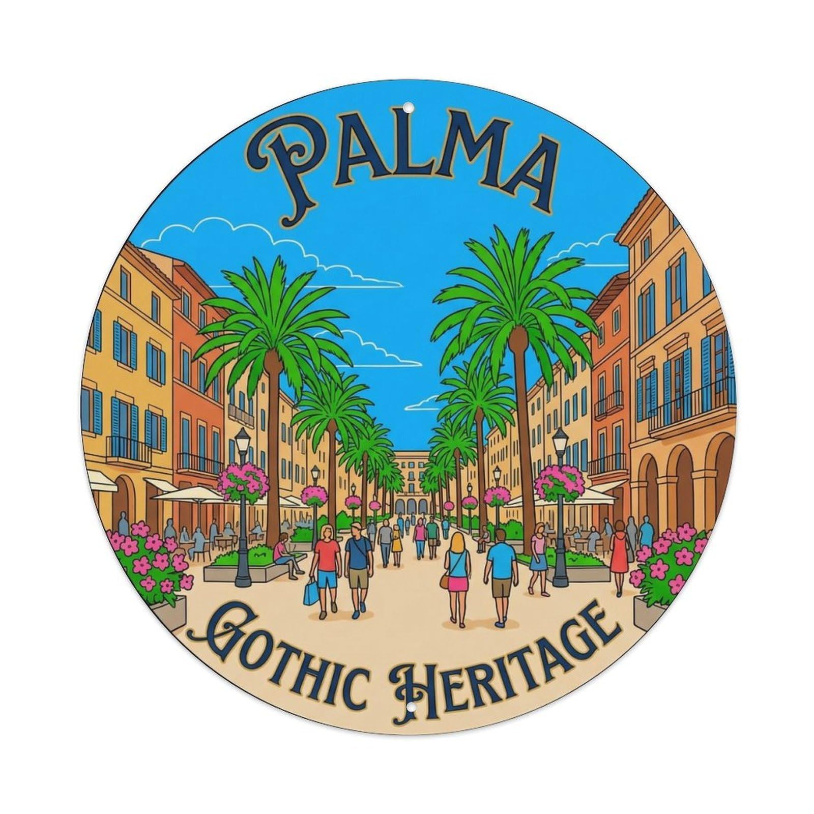 Vintage Travel Palma Spain Citizens Metal Tin Sign