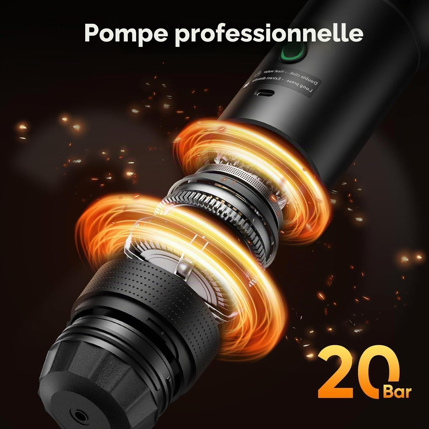 Cafetière Portable 3 en 1, Cafetiere Rechargeable Expresso Machine a Cafe compatible avec capsules Ness-preso, Dolce-Gusto et café moulu, pour Bureau, Maison, Voyage