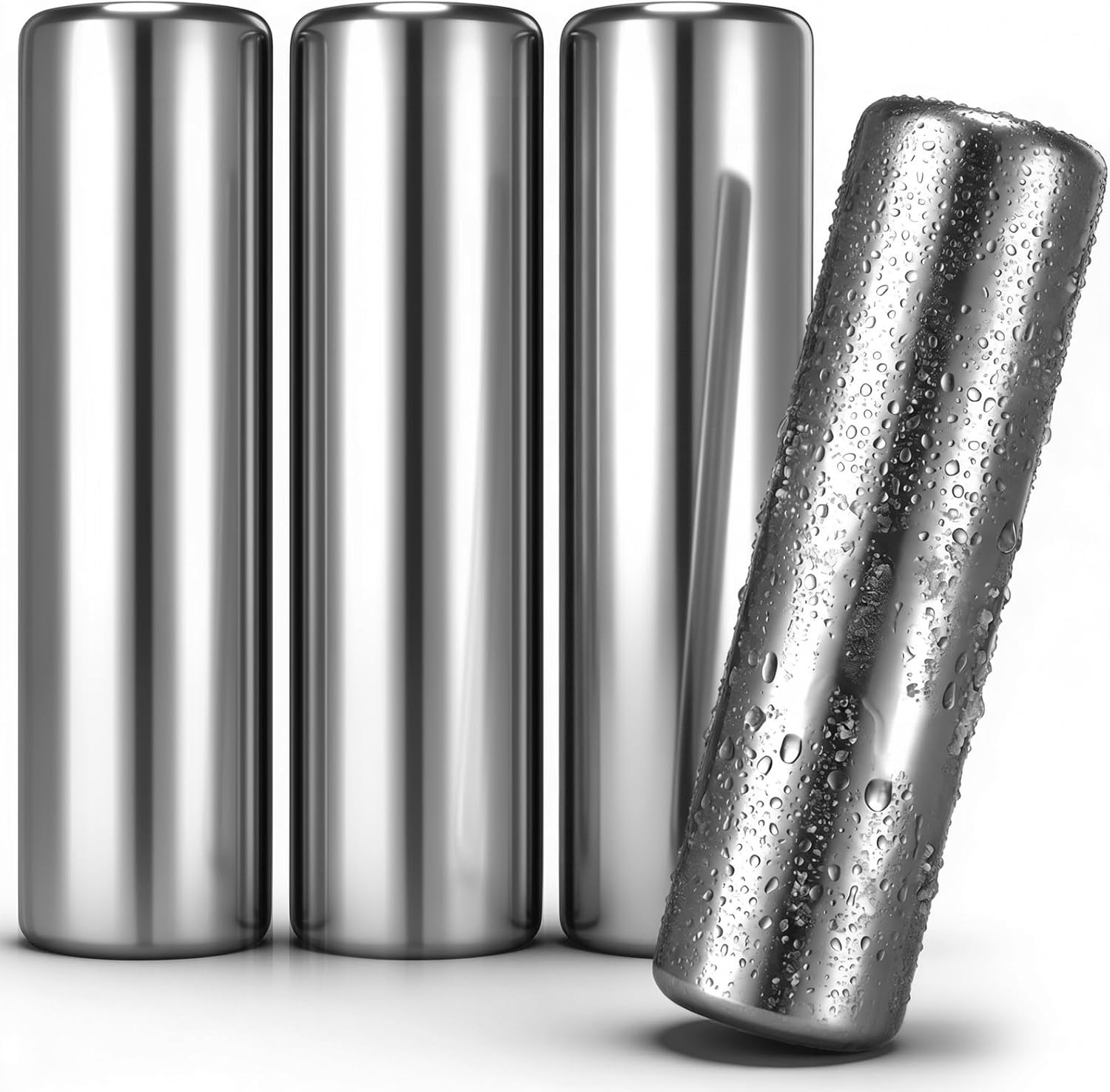 Honeydak 4 Pcs Stainless Steel Ice Packs for Lunch Boxes Travel Reusable Freezer Packs 304 Food Grade Metal Cooling Cube for Bag Cooler Bento Box Camping, No Water Needed