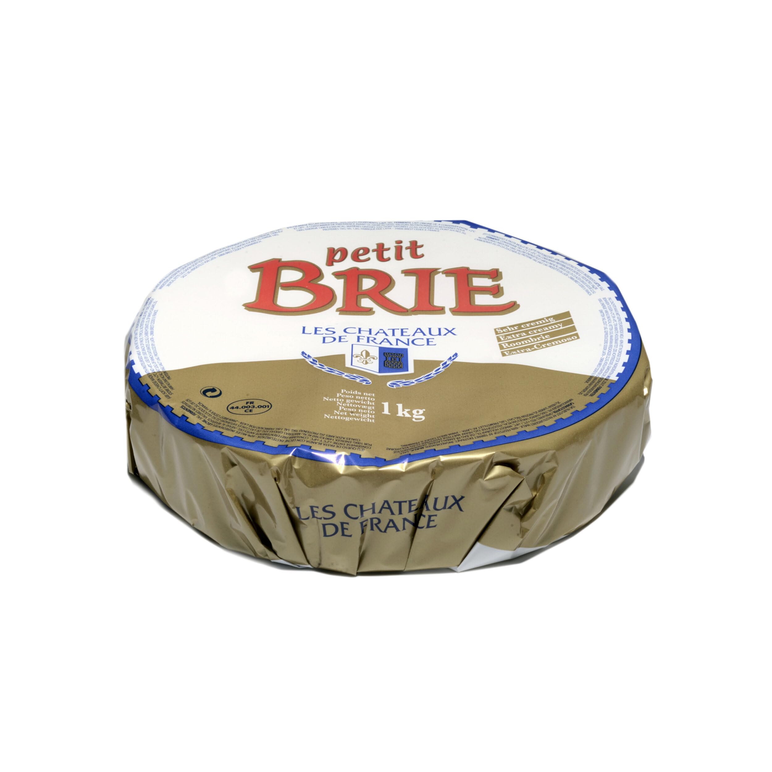 Petit Brie Les Chateaux de France 1 kg - Formaggio Brie Cremoso a Pasta Morbida, Gusto Delicato e Burroso