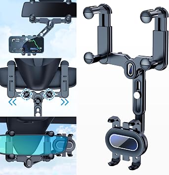Phone Mount for Car, 360 Rotatable and Retractable Car Phone Holder Mount