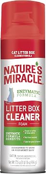 Natures Miracle Foam Litter Box Cleaner, Tough on Cat Urine Odors, Enzymatic Formula, 17.5 oz