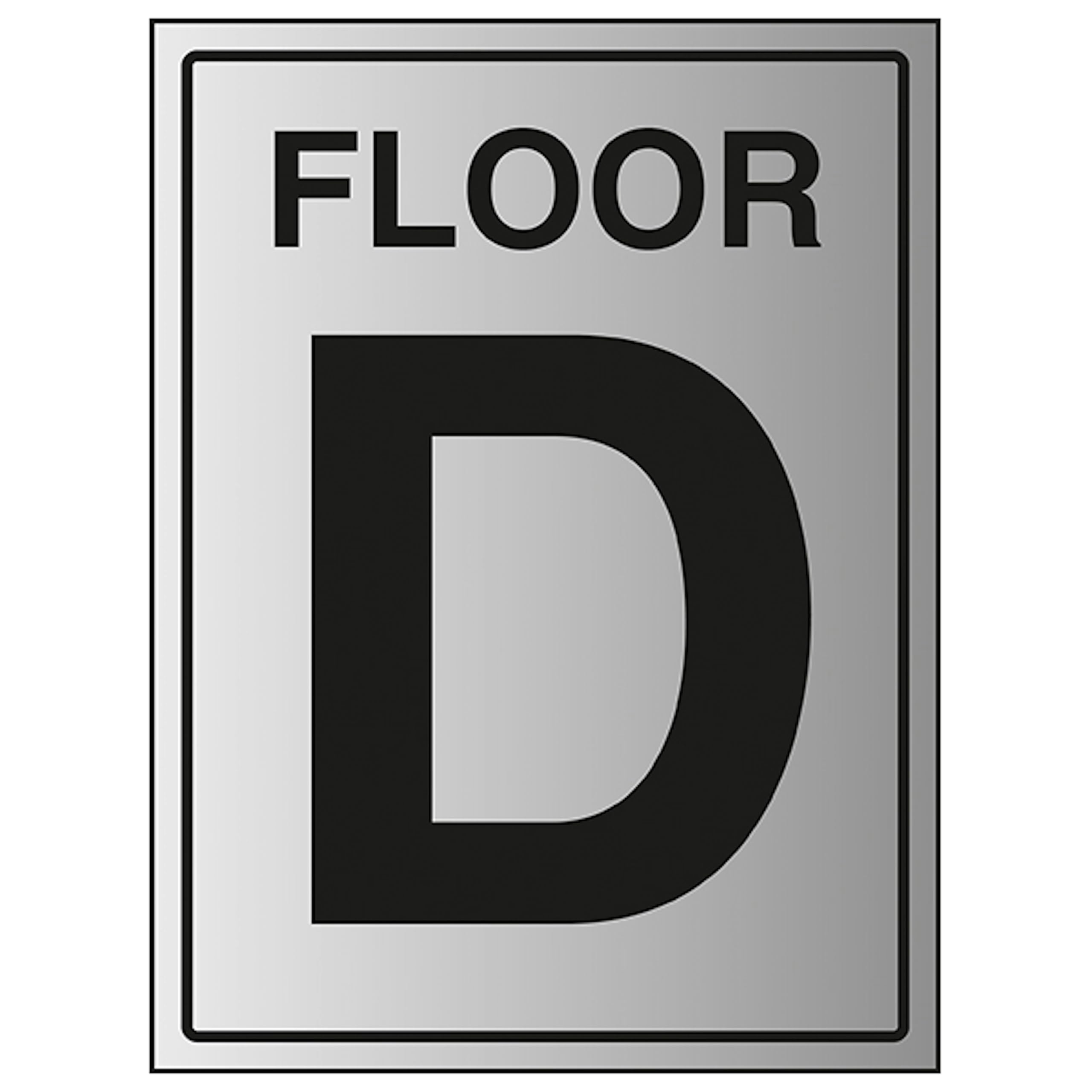 V Safety Floor D 200 x 300 mm - 1.6mm Aluminium Effect Rigid Plastic Safety Sign, White