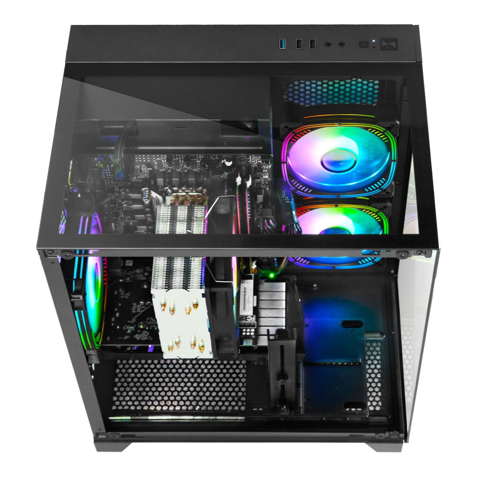 Prebuilt Gaming PC Desktop Ryzen 7 5700X, GeForce RTX 4060, 16G DDR4 RAM, 1TB NVME 3.0 SSD, Tower Computer for Work, Streaming & Every Day Home Use (Black) - 5