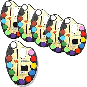 KIVYA Return Gifts for Kids Birthday Party Watercolor Set for Children Non-Toxic Sketch Painting Water Color Kit for Girls/Boys with Paint Brush - Pack of 6?